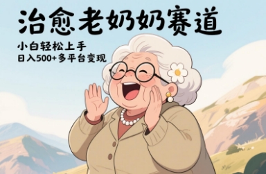 视频号治愈老奶奶赛道，小白轻松上手，日入多张，多平台变现-轻资本网