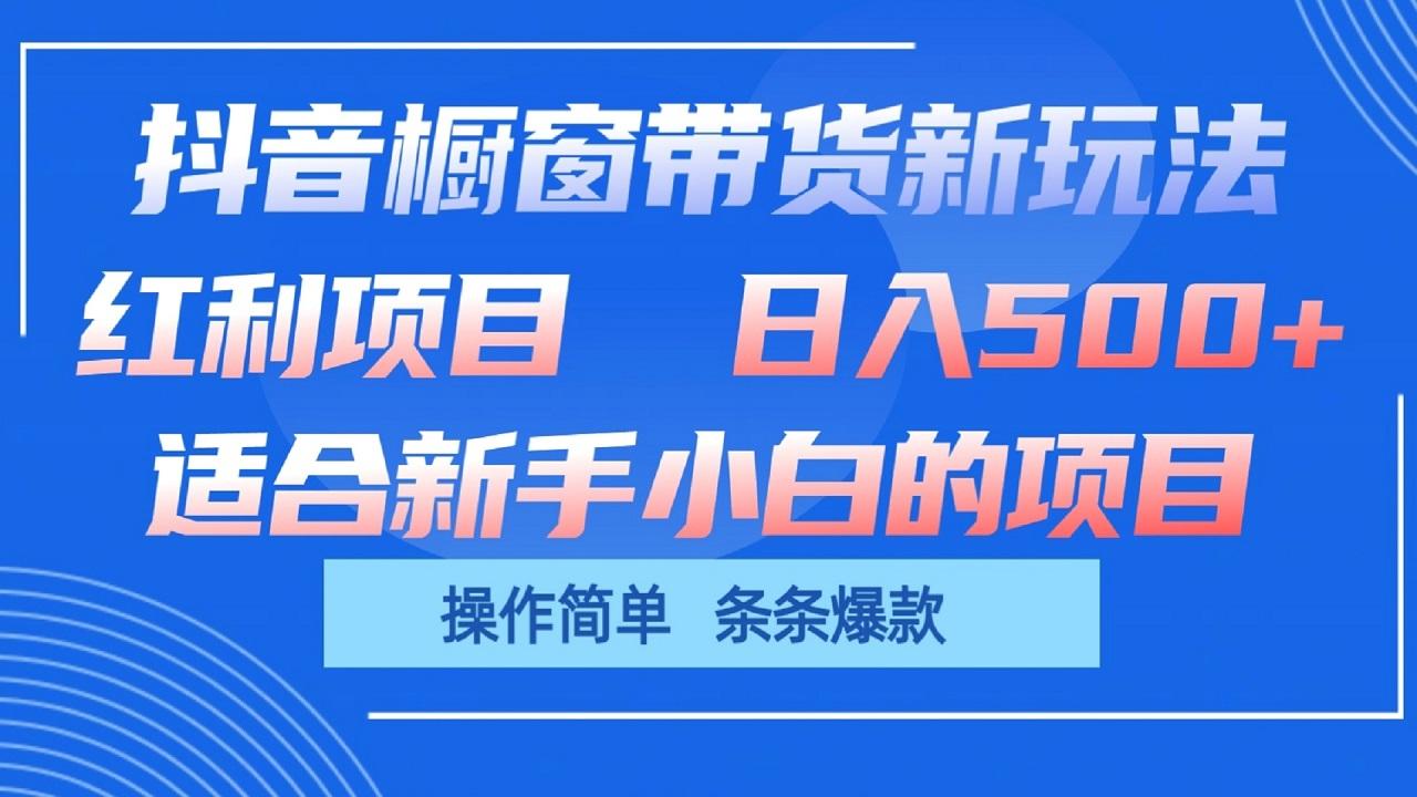 抖音橱窗带货新玩法，单日收益500+，操作简单，条条爆款-轻资本网