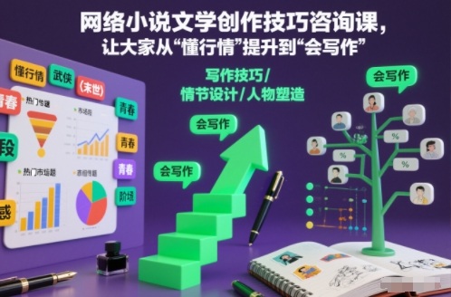 网络小说文学创作技巧咨询课，让大家从“懂行情”提升到”会写作”的高度-轻资本网