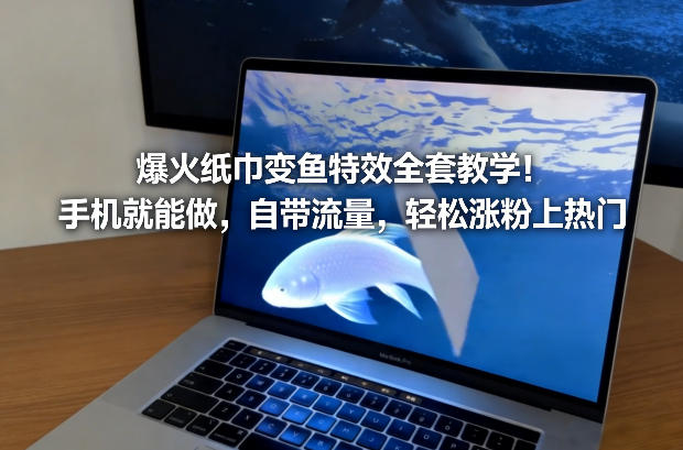 爆火纸巾变鱼特效全套教学！手机就能做，自带流量，轻松涨粉上热门-轻资本网