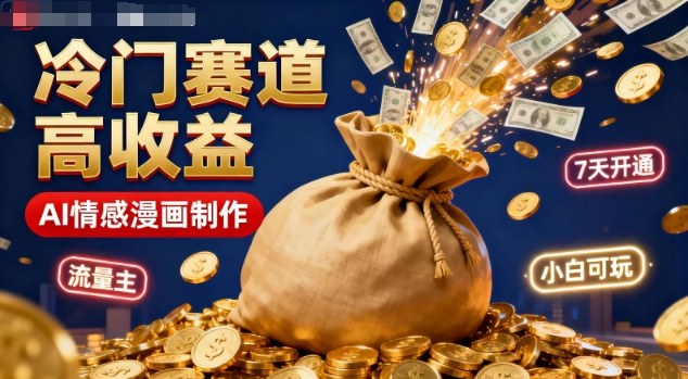 公众号冷门赛道，用AI做情感漫画，7天开通流量主，操作简单，小白可玩-轻资本网