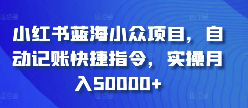 小红书蓝海小众项目，自动记账快捷指令，实操月入50000+【揭秘】-轻资本网
