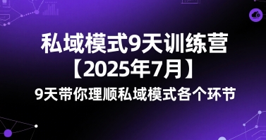 私域模式9天训练营【2025年7月】​9天带你理顺私域模式各个环节-轻资本网