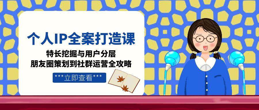 个人IP全案打造课，特长挖掘与用户分层，朋友圈策划到社群运营全攻略-轻资本网