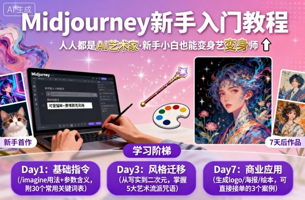 midjourney新手入门教程：人人都是AI艺术家，新手小白也能变身艺术大师-轻资本网