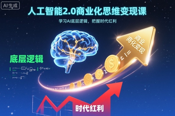 人工智能2.0商业化思维变现课，学习AI底层逻辑，把握时代红利-轻资本网
