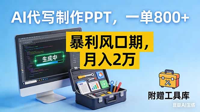 AI代写制作PPT，一单800+， 暴利风口期，月入2万【附工具】-轻资本网