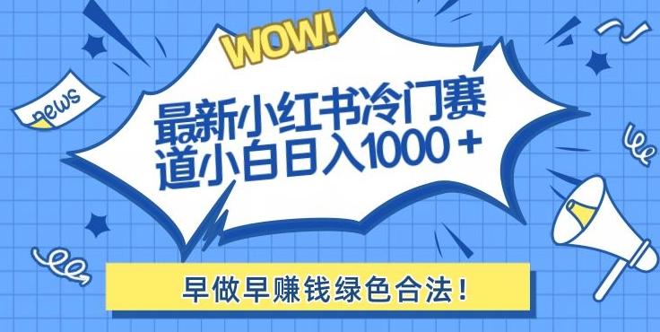 最新小红书冷门赛道日入1000+一部手机小白轻松-轻资本网