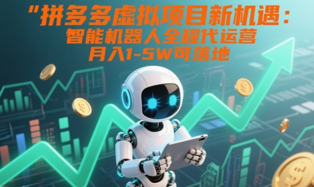拼多多虚拟项目新机遇：智能机器人全程代运营，月入1-5W可落地【揭秘】-轻资本网