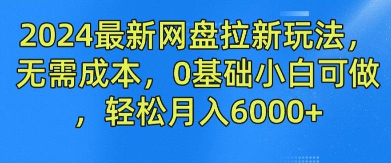 2024最新网盘拉新玩法，无需成本，0基础小白可做，轻松月入6000+【揭秘】-轻资本网