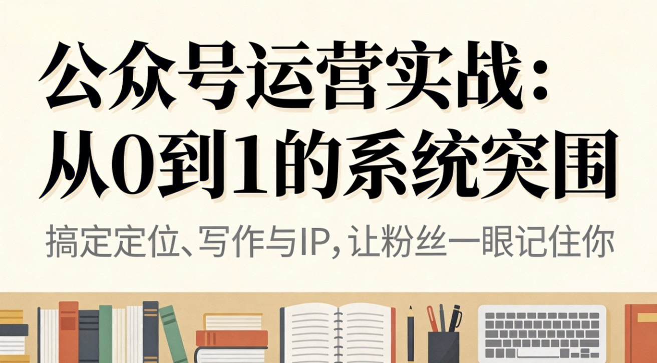 公众号运营实战：从0到1的系统突围-轻资本网