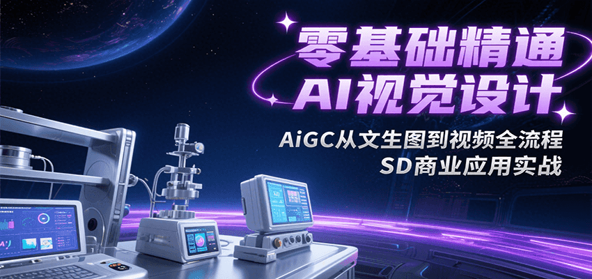 零基础精通AI视觉设计，AiGC从文生图到视频全流程，SD商业应用实战-轻资本网