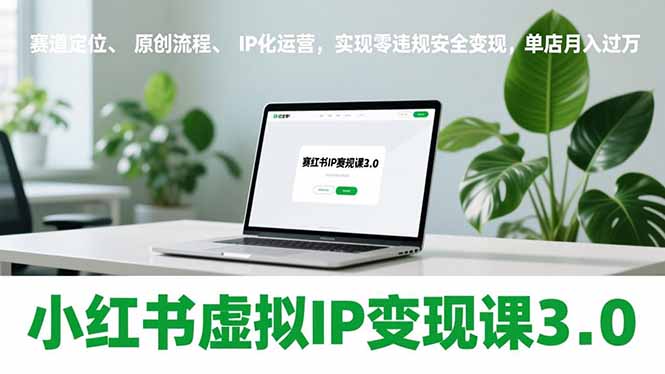 小红书虚拟IP变现课3.0，赛道定位、原创流程、IP化运营，实现零违规安全变现，单店月入过万-轻资本网