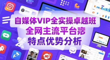 自媒体VIP全实操卓越班，全网主流平台特点优势分析-轻资本网