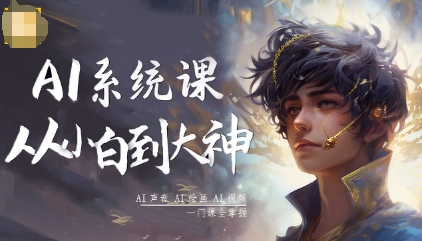 AI系统课程，从小白到大神系统学AI，AI声音-AI绘画-AI视频一门课全掌握-轻资本网