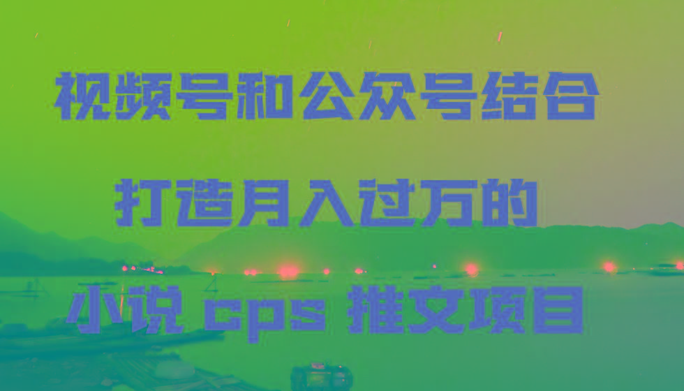 视频号和公众号结合打造月入过万的小说cps推文项目-轻资本网
