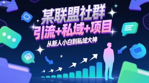 某联盟社群，引流+私域+项目，从新人小白到私域大神-轻资本网