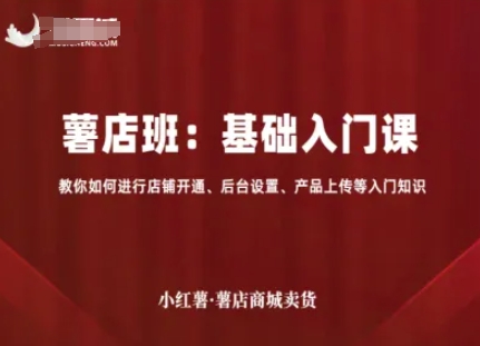 小红薯薯店商城卖货，基础入门课，教你如何进行店铺开通、后台设置、产品上传等入门知识-轻资本网