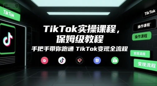 TikTok实操课程，保姆级教程，手把手带你跑通TikTok变现全流程-轻资本网