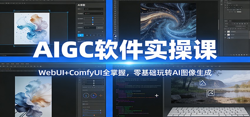 AIGC软件实操课：WebUI+ComfyUI全掌握，零基础玩转AI图像生成-轻资本网