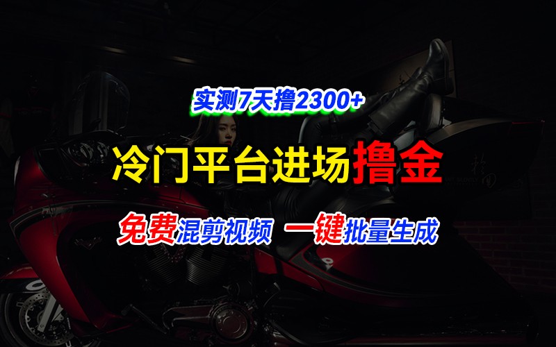 全新冷门平台vivo视频，快速免费进场搞米，通过混剪视频一键批量生成，实测7天撸2300+-轻资本网