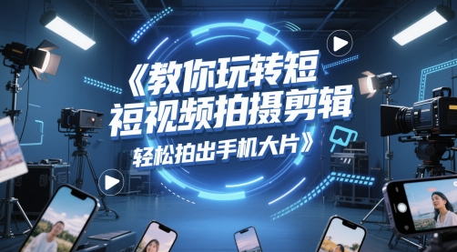 教你玩转短视频拍摄剪辑，轻松拍出手机大片-轻资本网