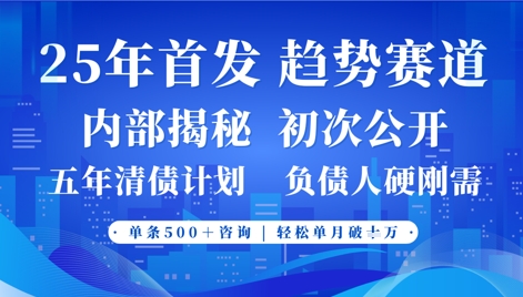 2025年首次公开，真正的事业型赛道，客咨不断，单月轻松破W-轻资本网