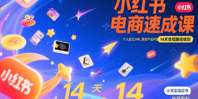 小红书虚拟电商速成课：个人定位分析，原创产品开发，14天变现路径规划-轻资本网