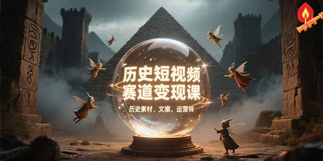 历史短视频赛道变现课，百集素材库应用，文案剪辑技巧，账号运营全案-轻资本网