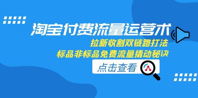 淘宝付费流量运营术，拉新收割双链路打法，标品非标品免费流量撬动秘诀-轻资本网