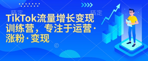TikTok流量增长变现训练营，专注于运营·涨粉·变现-轻资本网