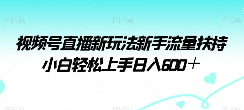 视频号直播新玩法新手流量扶持小白轻松上手日入600＋【揭秘】-轻资本网