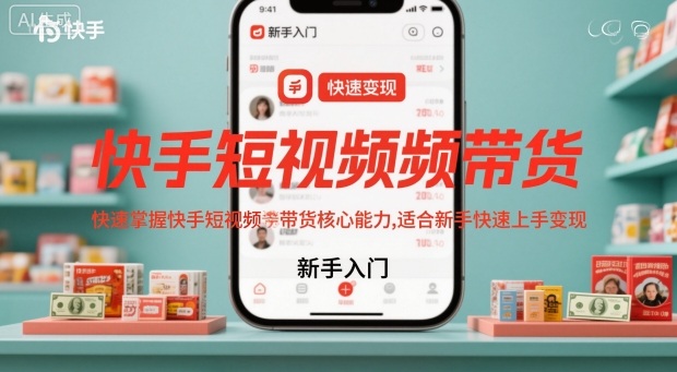 快手短视频带货，快速掌握快手短视频带货核心能力，适合新手快速上手变现-轻资本网
