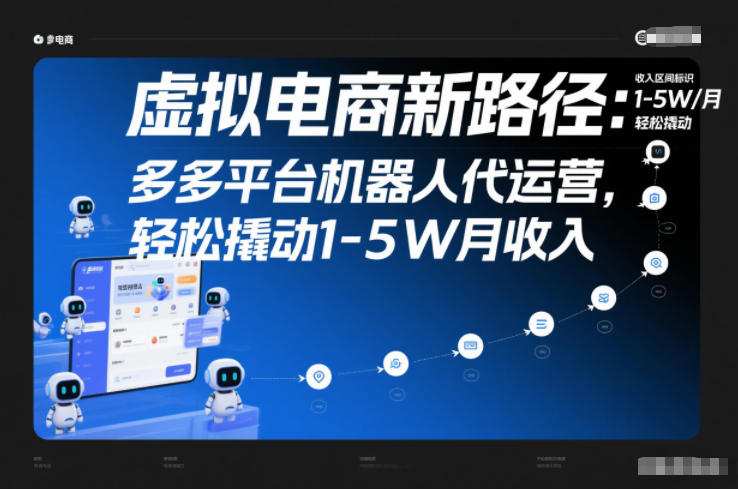 虚拟电商新路径：多多平台机器人代运营，轻松撬动1-5W月收入【揭秘】-轻资本网