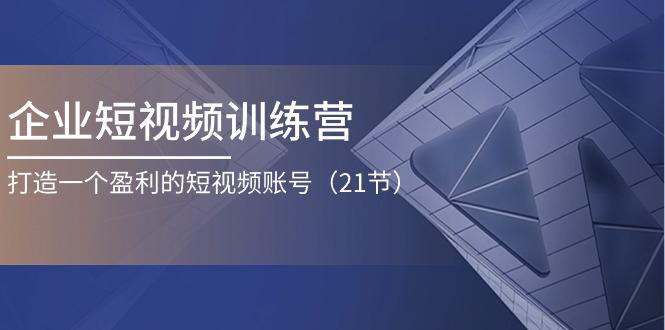 企业短视频训练营：打造一个盈利的短视频账号(21节-轻资本网