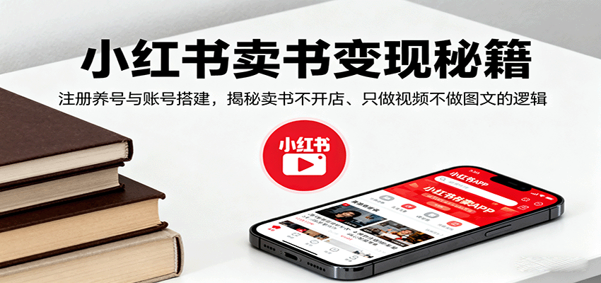 小红书卖书变现秘籍，注册养号与账号搭建，揭秘卖书不开店、只做视频不做图文的逻辑-轻资本网