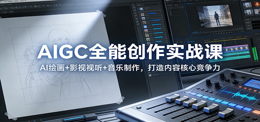 AIGC全能创作实战课：AI绘画+影视视听+音乐制作，打造内容核心竞争力-轻资本网