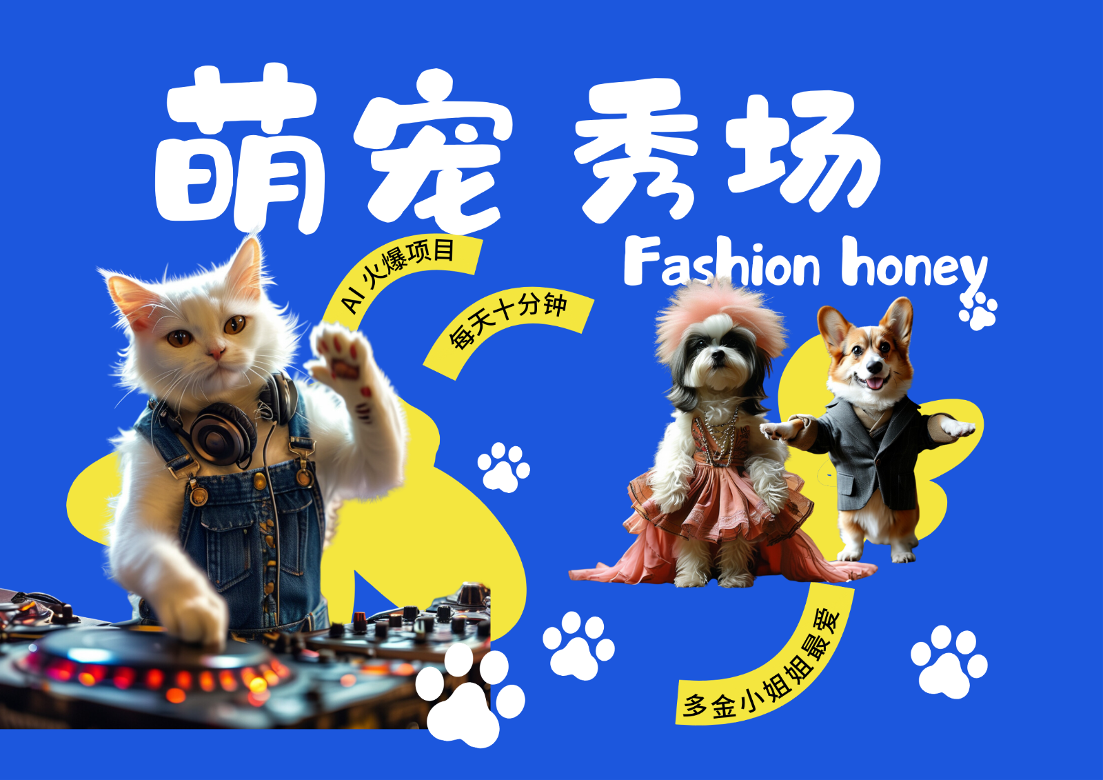 酷飒动物跳舞走秀 时尚喵FASHION汪 多金小姐姐最爱的 轻松月入破W-轻资本网