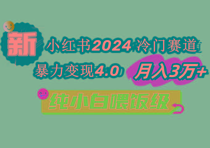 小红书2024冷门赛道 月入3万+ 暴力变现4.0 纯小白喂饭级-轻资本网