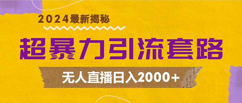 超暴力引流套路，无人直播日入2000+-轻资本网