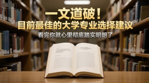 付费文章：一文道破！目前最佳的大学专业选择建议，看完你就心里彻底踏实明朗了-轻资本网