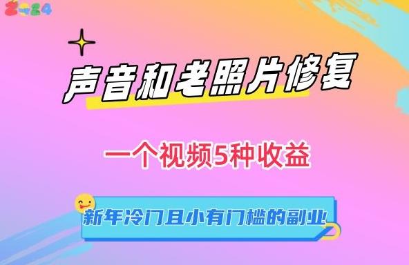 声音和老照片修复，一个视频5种收益，新年冷门且小有门槛的副业【揭秘】-轻资本网