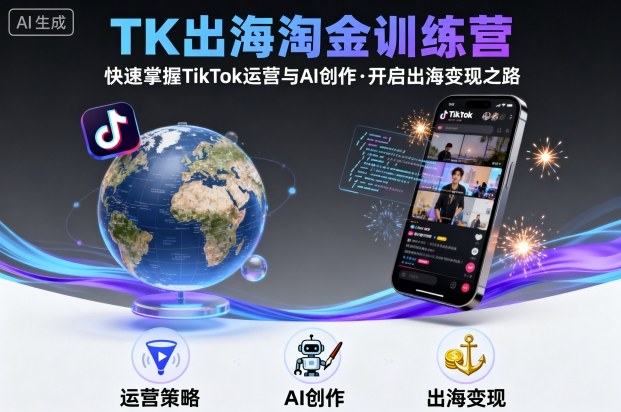 TK出海淘金训练营，助你快速掌握TikTok运营与AI创作，开启出海变现之路-轻资本网
