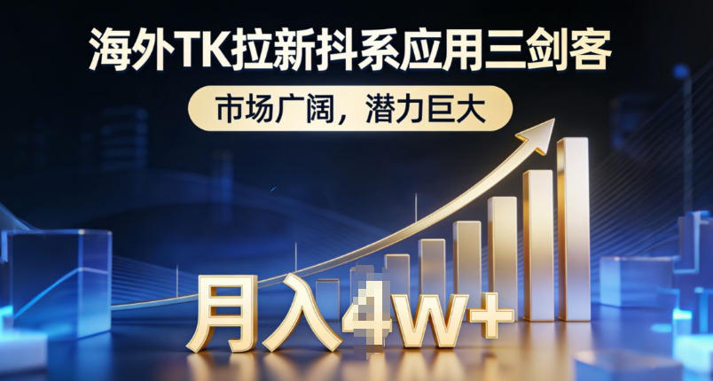 海外TK拉新抖系应用三剑客，市场广阔，潜力巨大，月入1w+-轻资本网