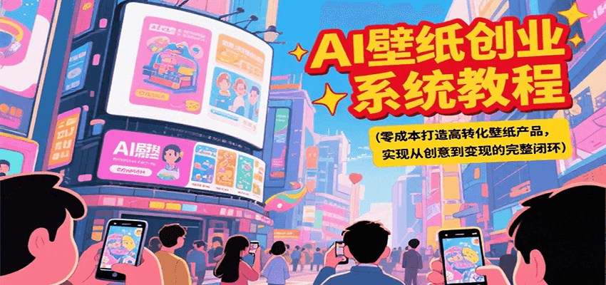 AI壁纸创业系统教程，零成本打造高转化壁纸产品，实现从创意到变现的完整闭环-轻资本网