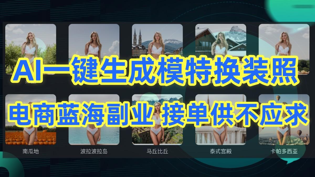 AI制作一键生成模特换装照，电商蓝海副业，接单供不应求-轻资本网