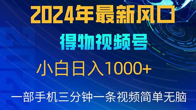 2024年5月最新蓝海项目，小白无脑操作，轻松上手，日入1000+-轻资本网