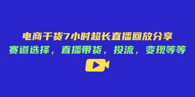 电商干货7小时超长直播回放分享：赛道选择，直播带货，投流，变现等等-轻资本网