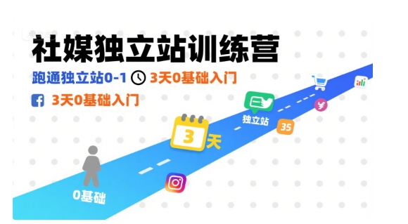 社媒独立站训练营，跑通独立站0-1，3天0基础入门-轻资本网