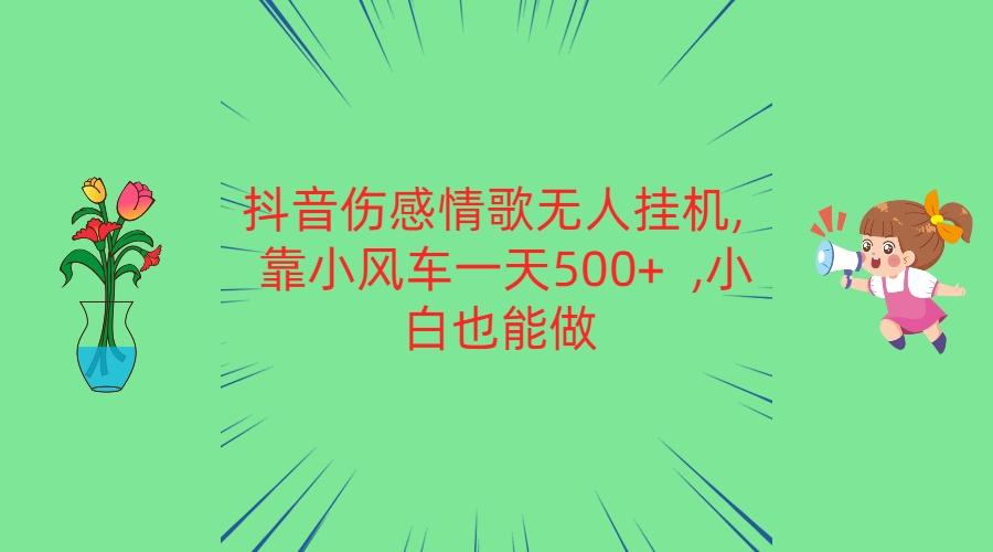抖音伤感情歌无人挂机 靠小风车一天500+ 小白也能做-轻资本网